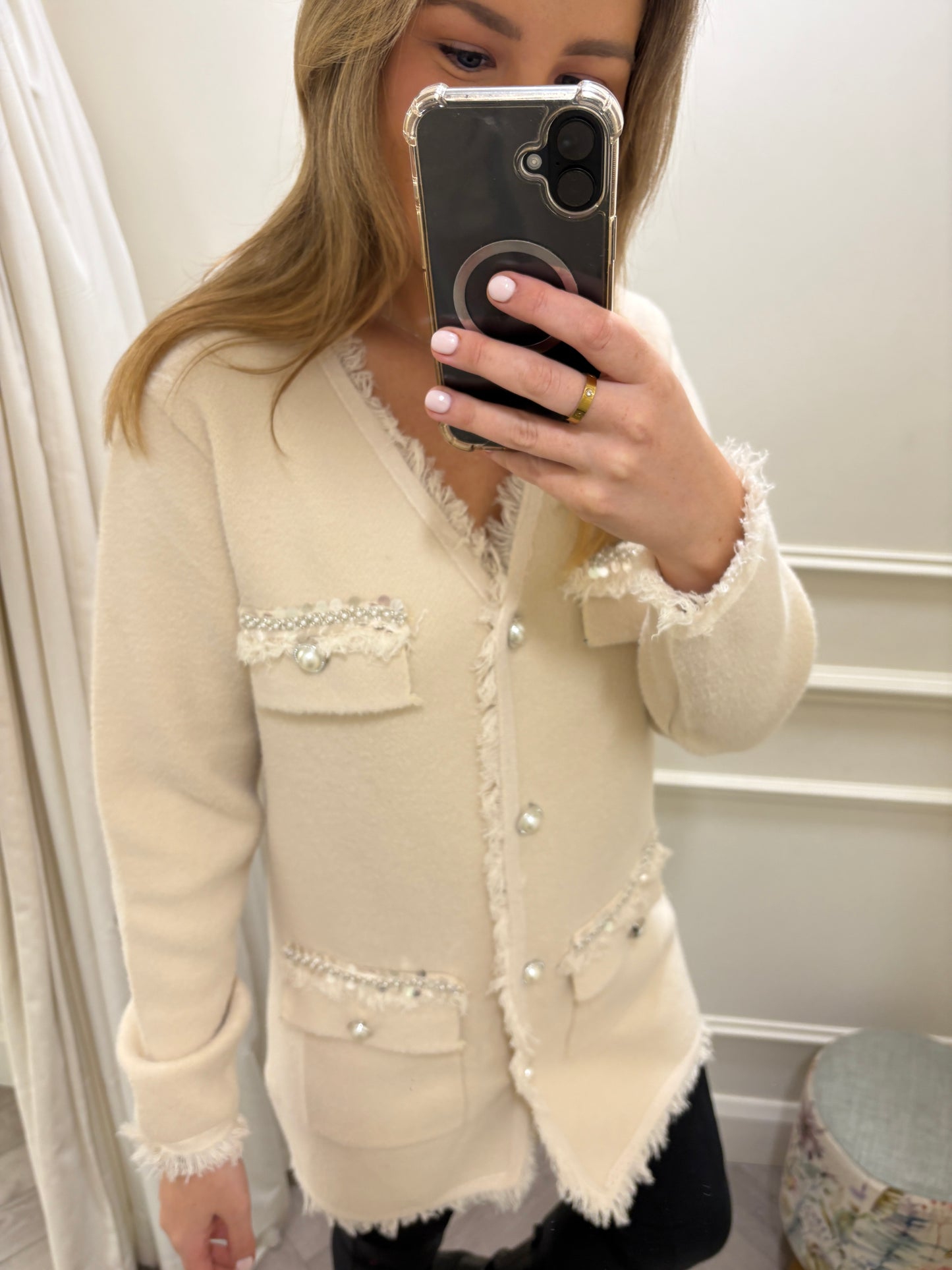 Luca Longline Cardigan Apricot