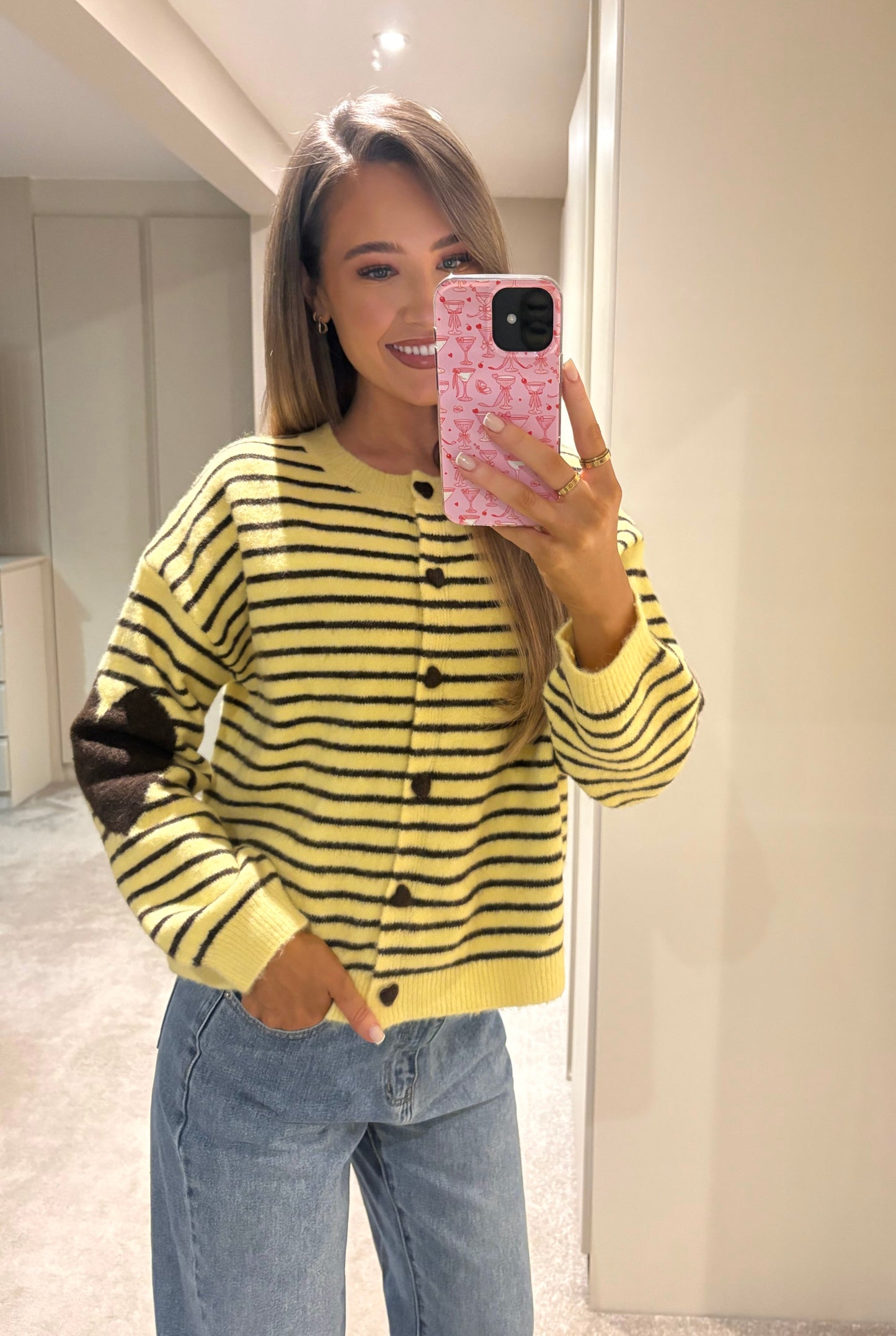 Mabel Heart Knit Yellow