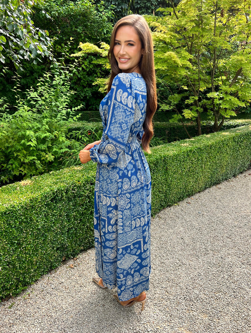 Sienna Paisley Dress Blue