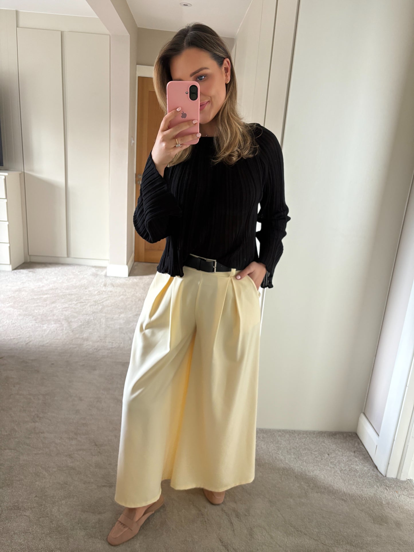 Billie Belted Culotte Lemon