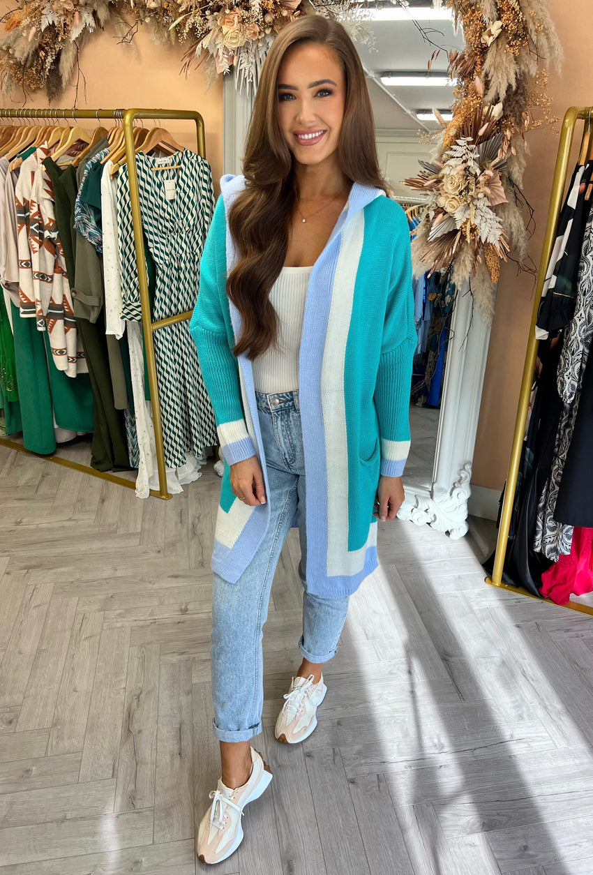 JoJo Hooded Cardigan Aqua