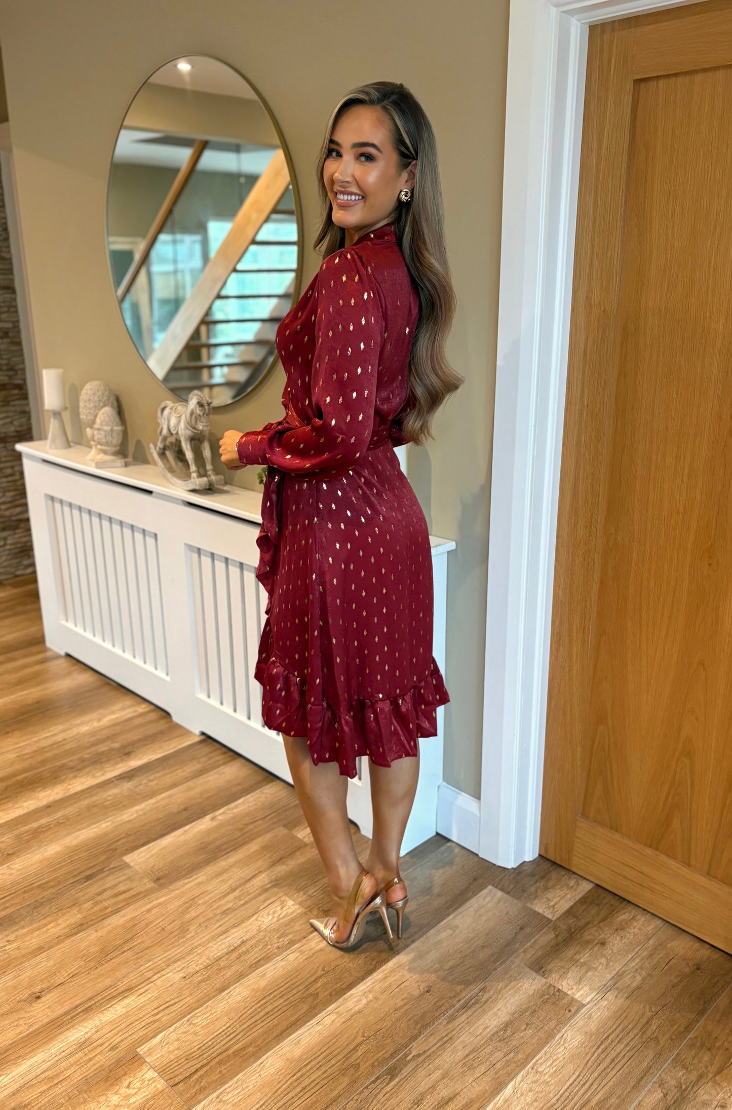 Cara Wrap Dress Burgundy