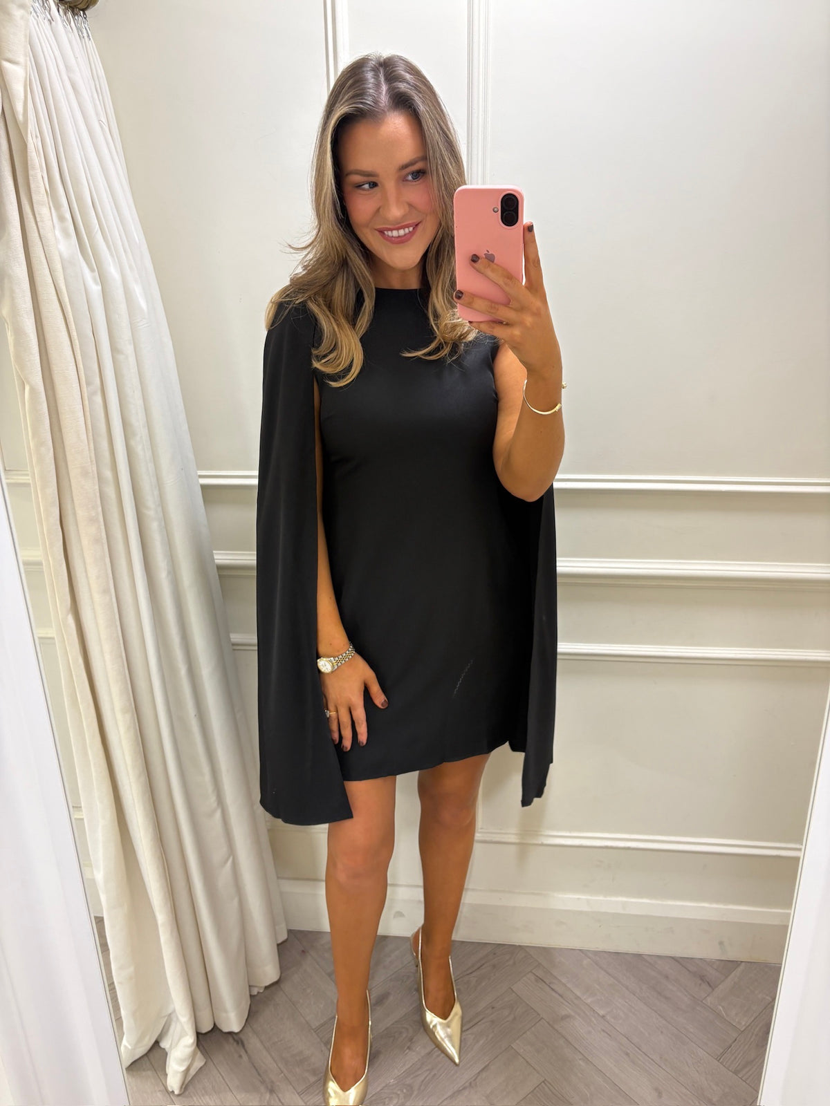 Leona Cape Dress Black