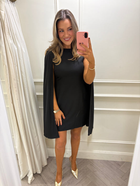 Leona Cape Dress Black