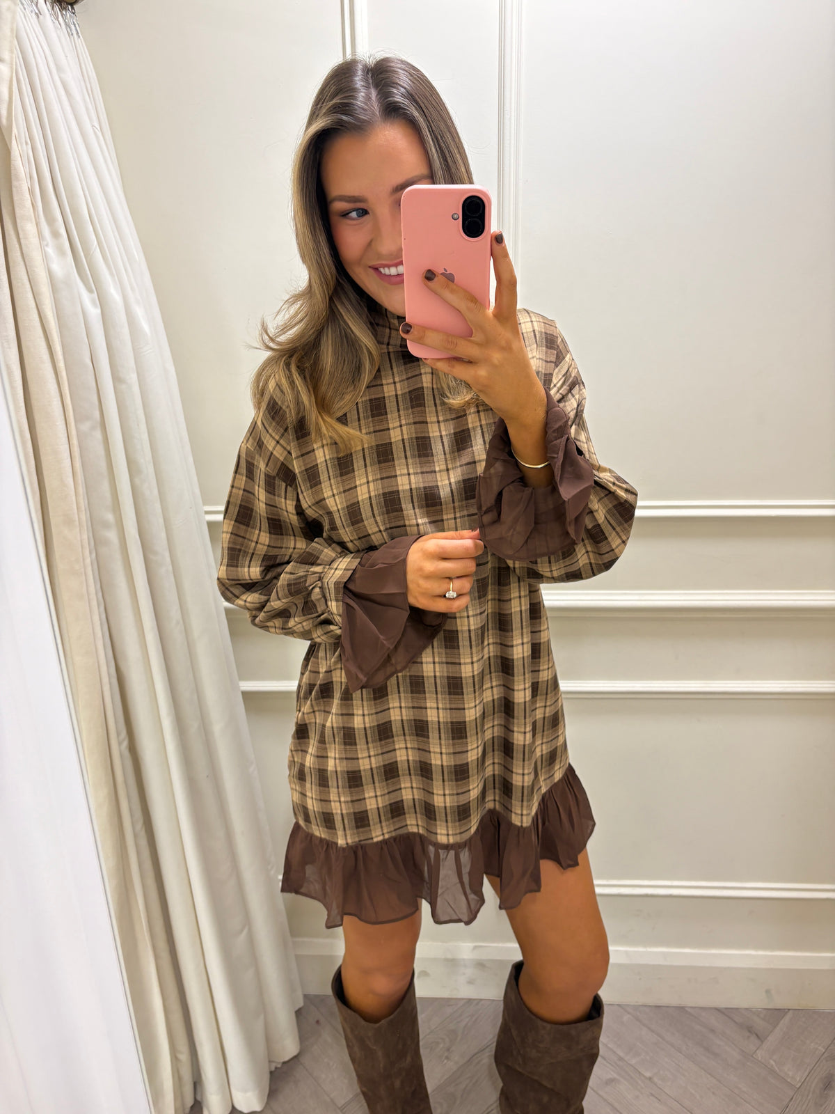 *PRE-ORDER*Pippa Dress Brown- Delivery will be 5 working days