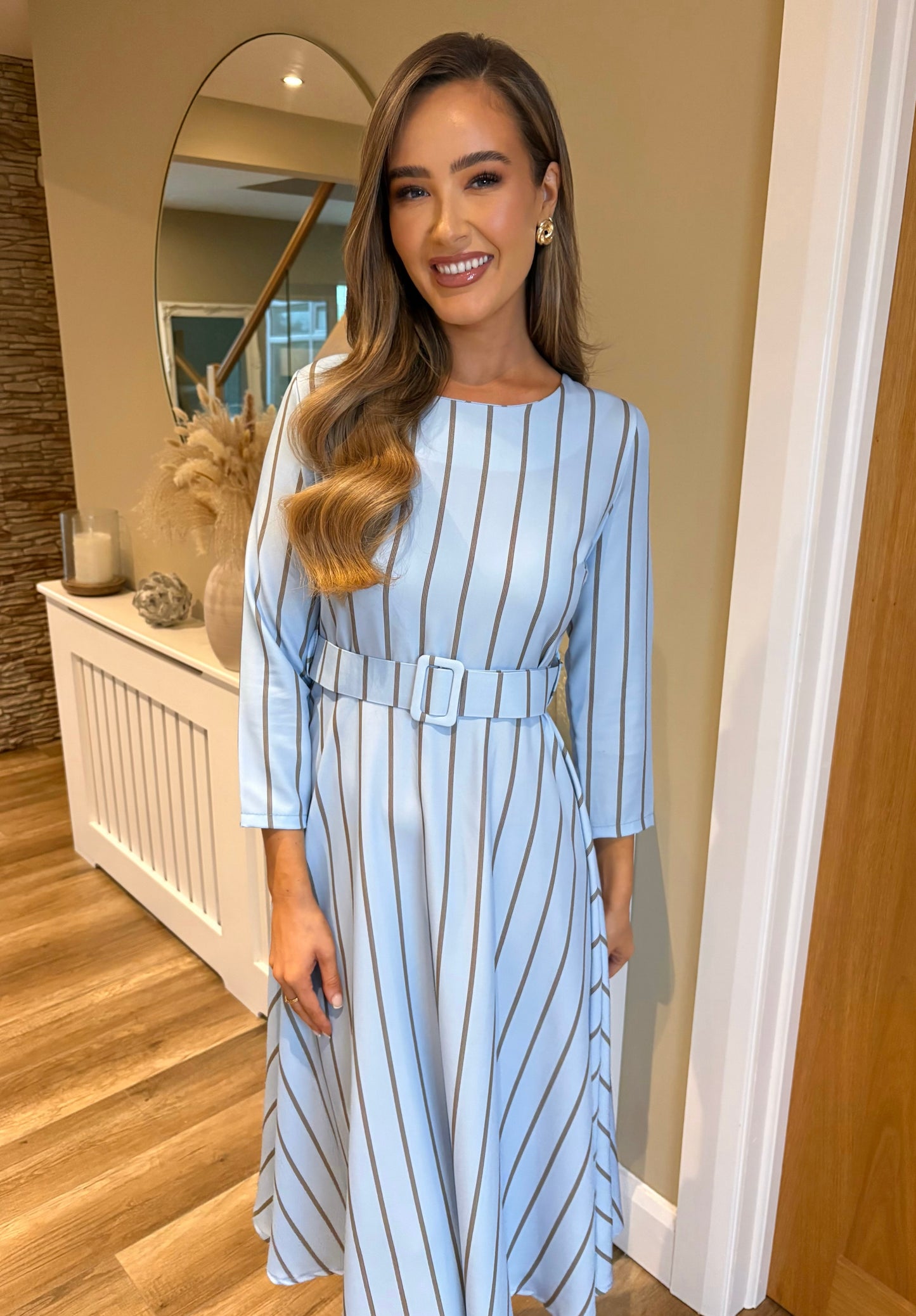 Sereena Striped Dress Blue