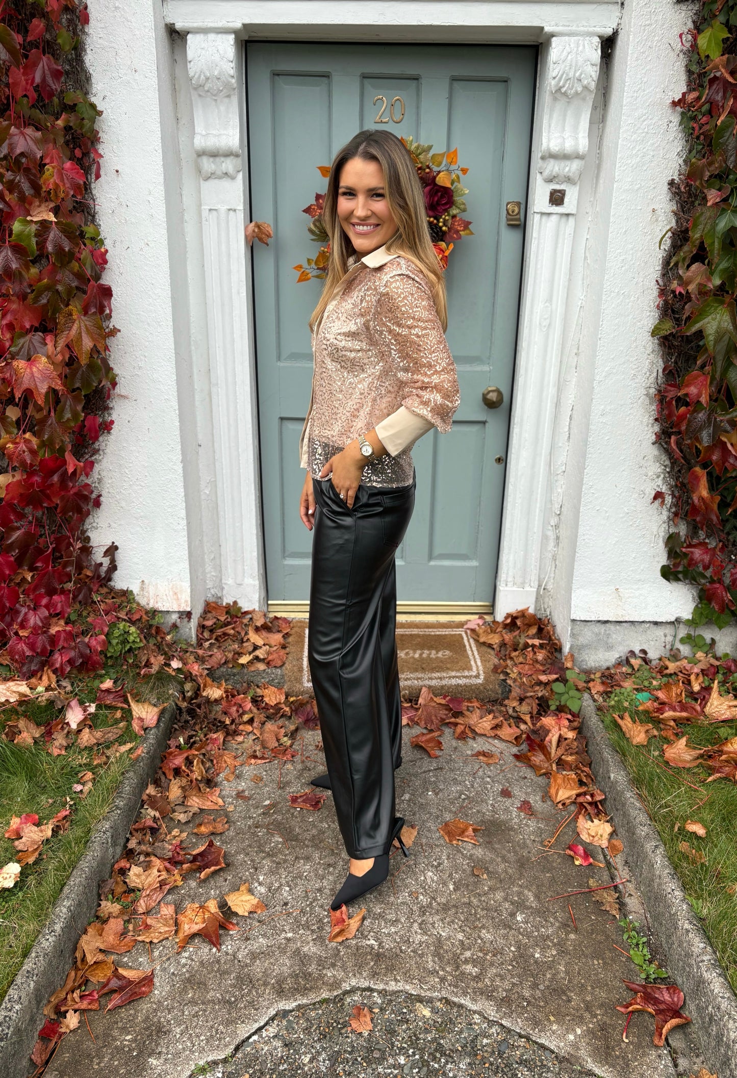 Mirella Sparkle Shirt Beige