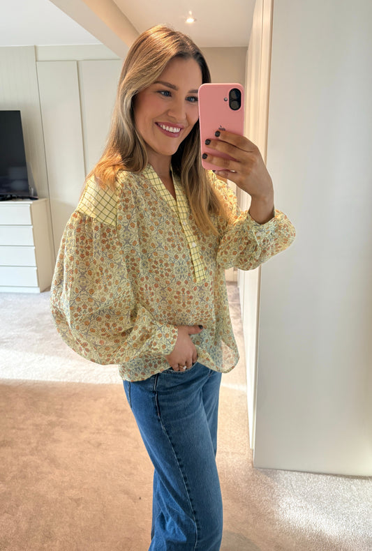 Naya Button Blouse Yellow