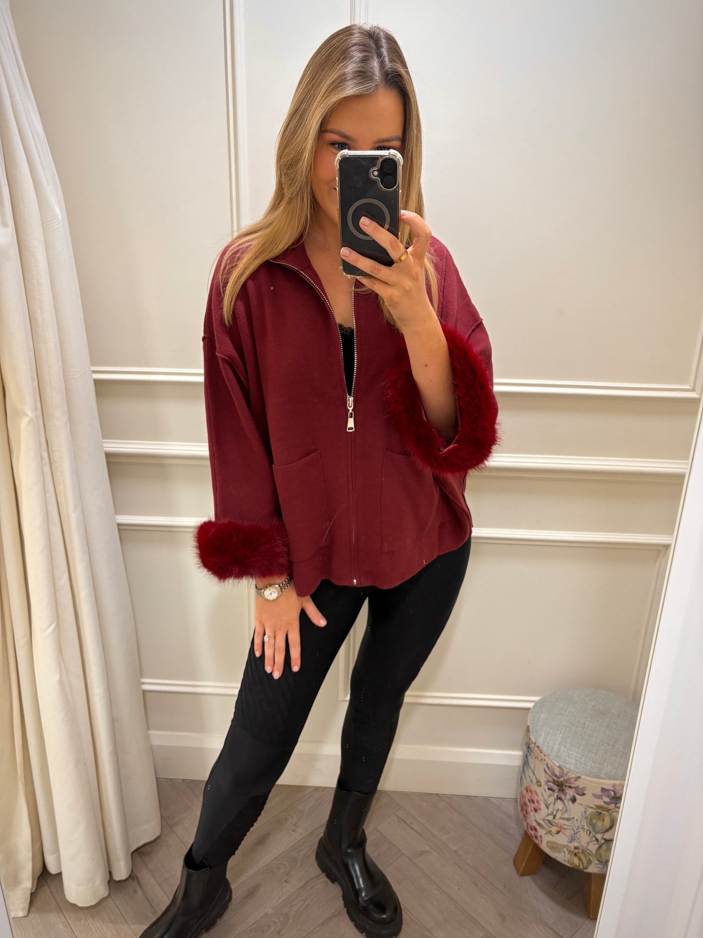 Lori Cardigan Knit Burgundy