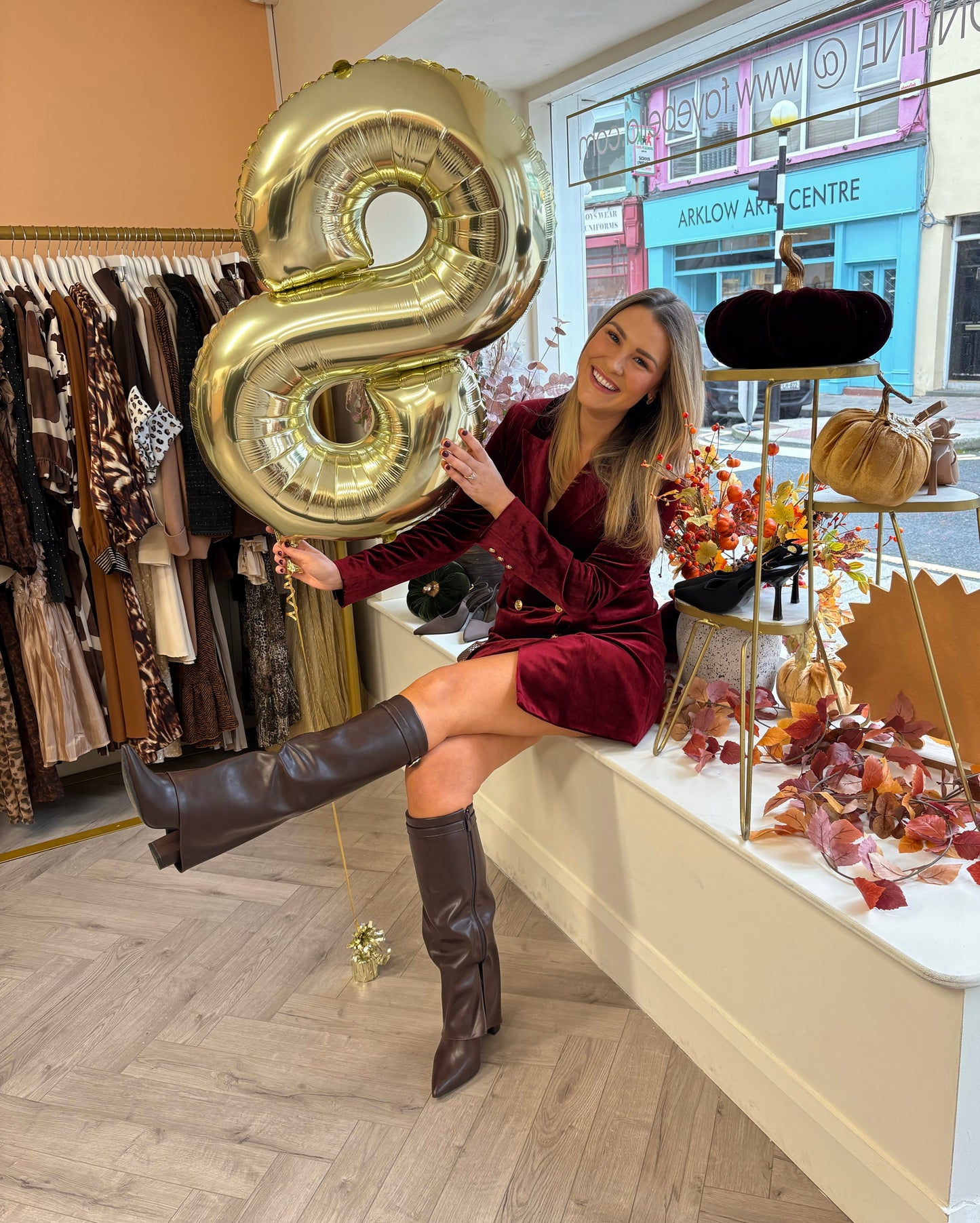 Aisla Red Velvet Blazer Dress