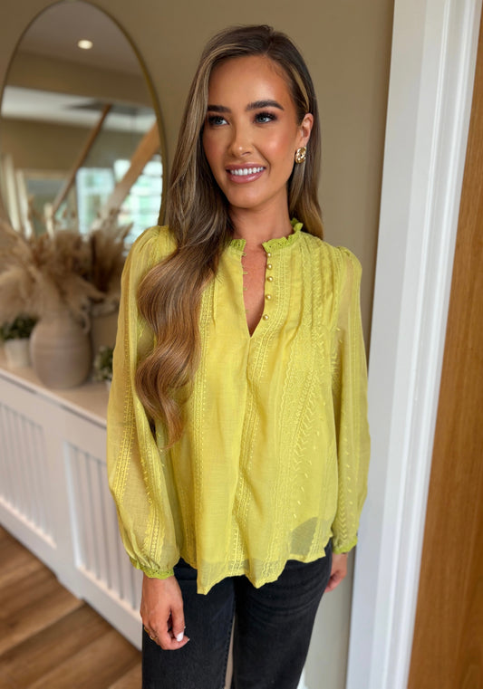 India Blouse Lime