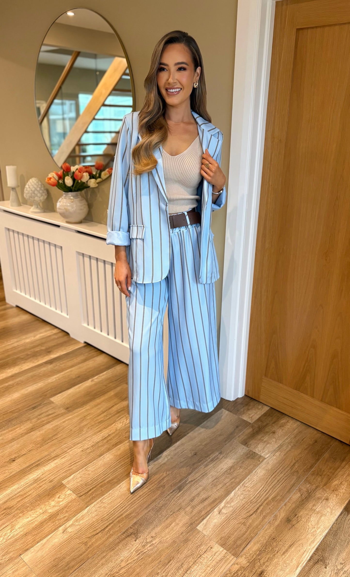 Maribel Striped Trousers Blue