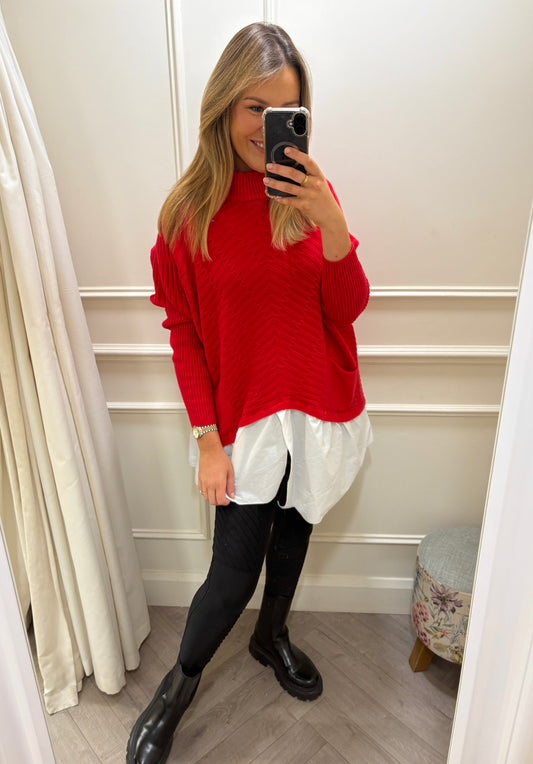 Bara Knit Red