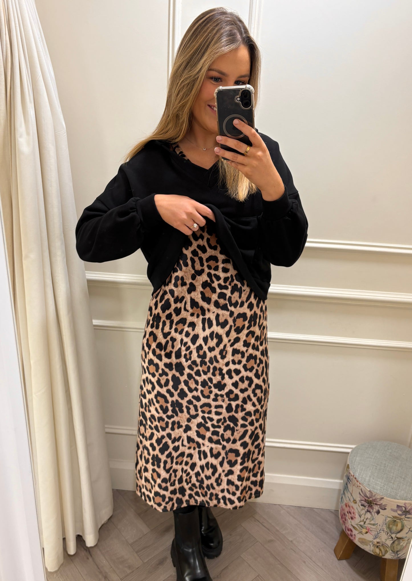 Lila Leopard Print Dress & Hoodie