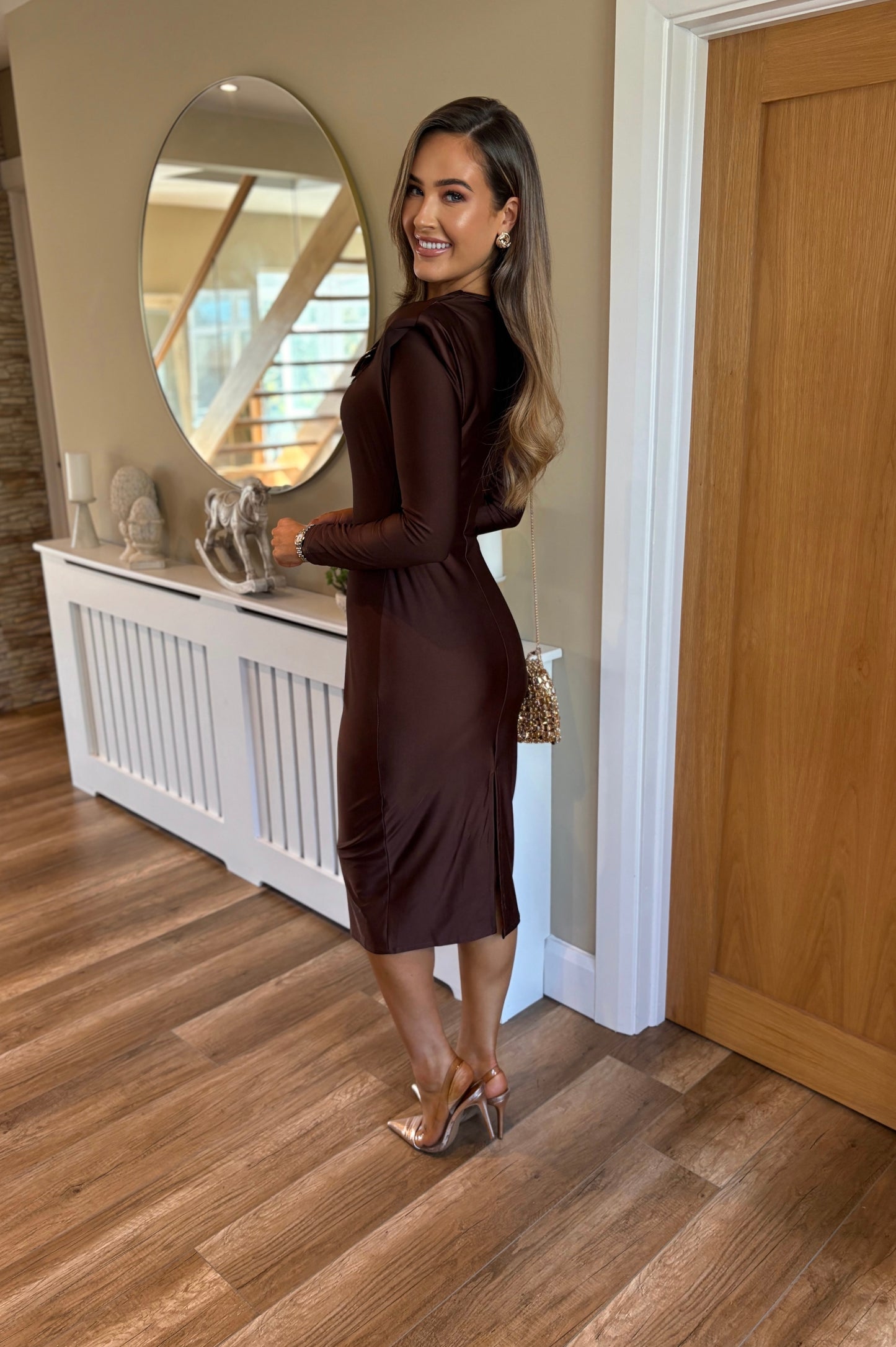 Tarsia Dress Brown