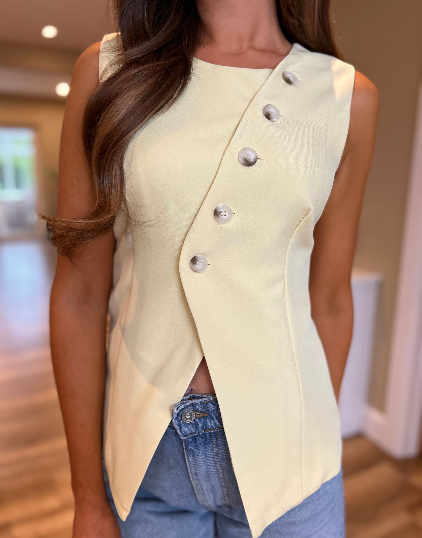 Ariella Waistcoat Lemon