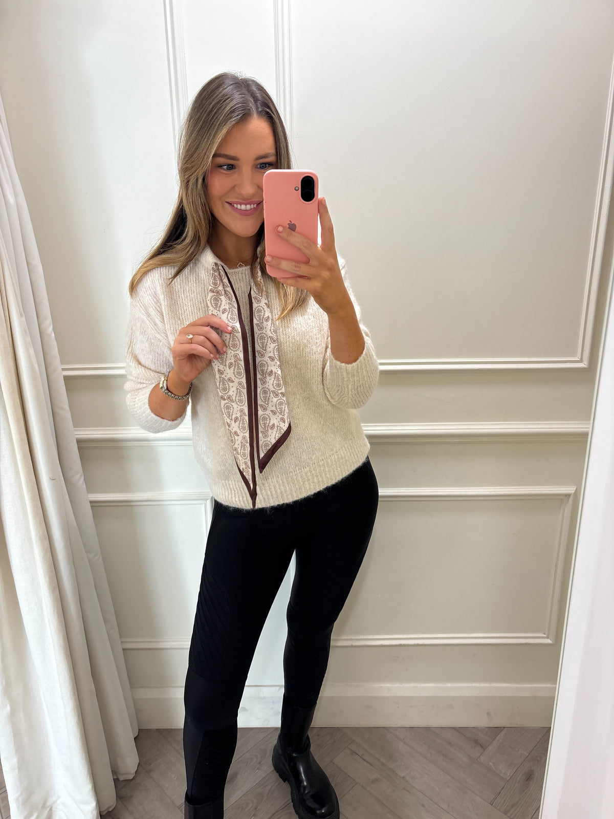 Sofia Scarf Knit Beige