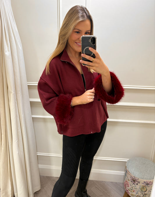 Lori Cardigan Knit Burgundy