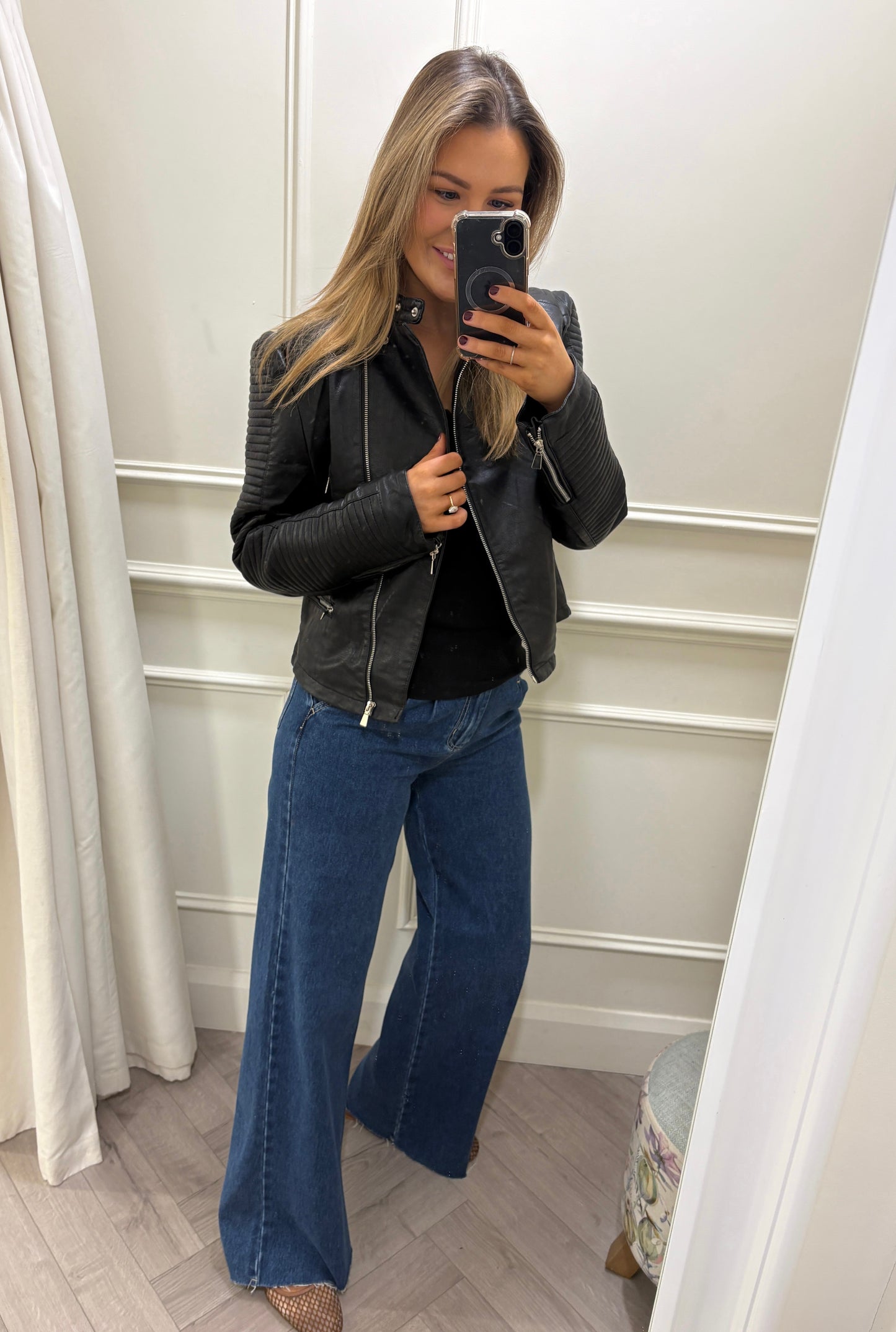 Freddie Faux Leather Jacket Black