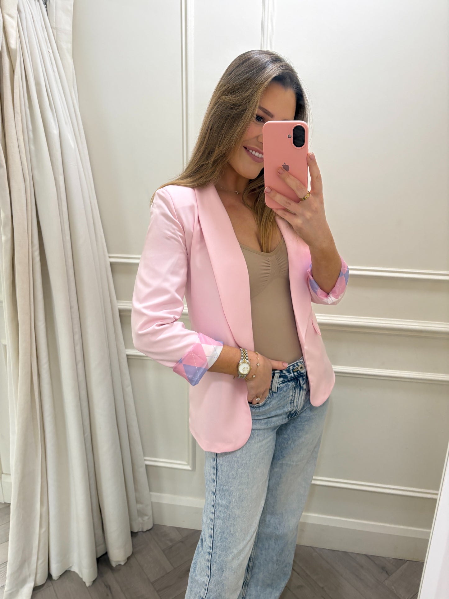 Meika Blazer Blush Pink