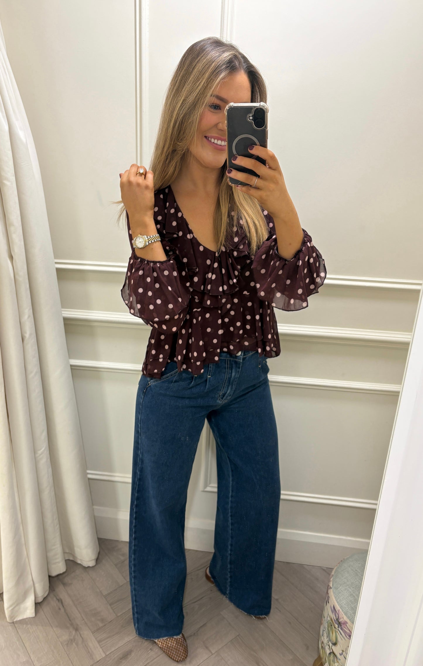 Amara Polka Dot Top Wine