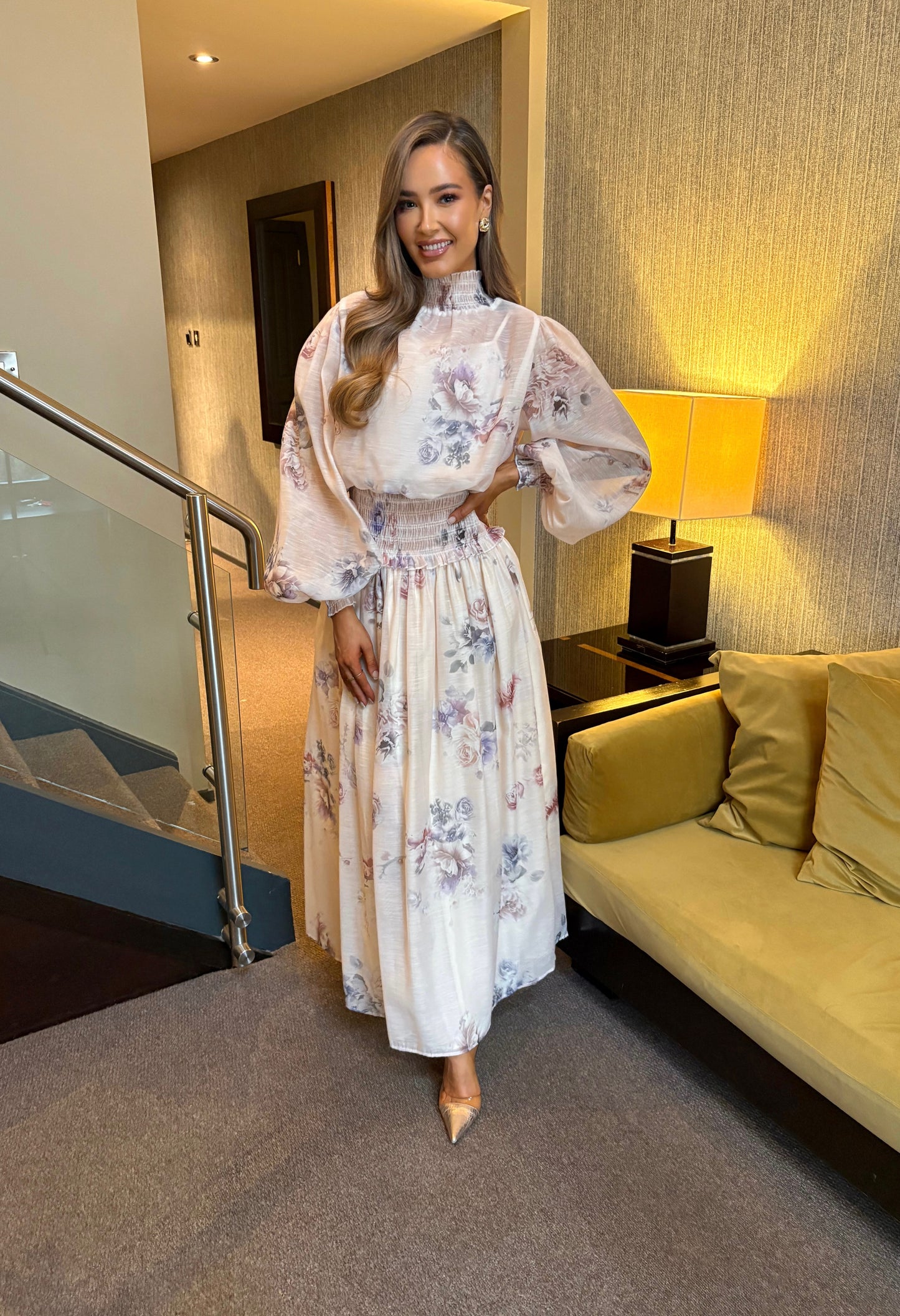 Rosalie Floral Two Piece Beige