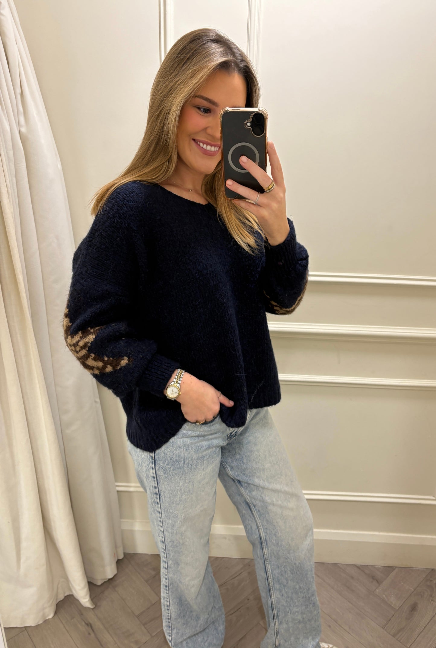 Naomi Star Knit Navy
