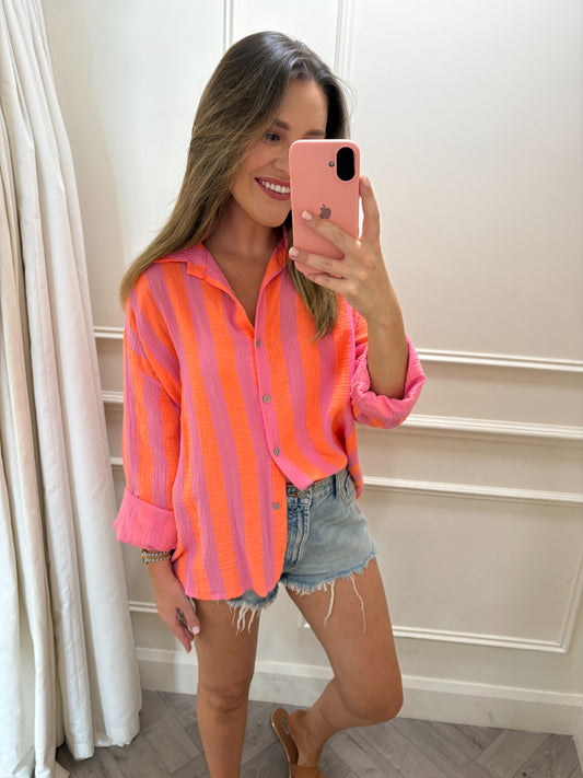 Carrie Cheesecloth Shirt Orange