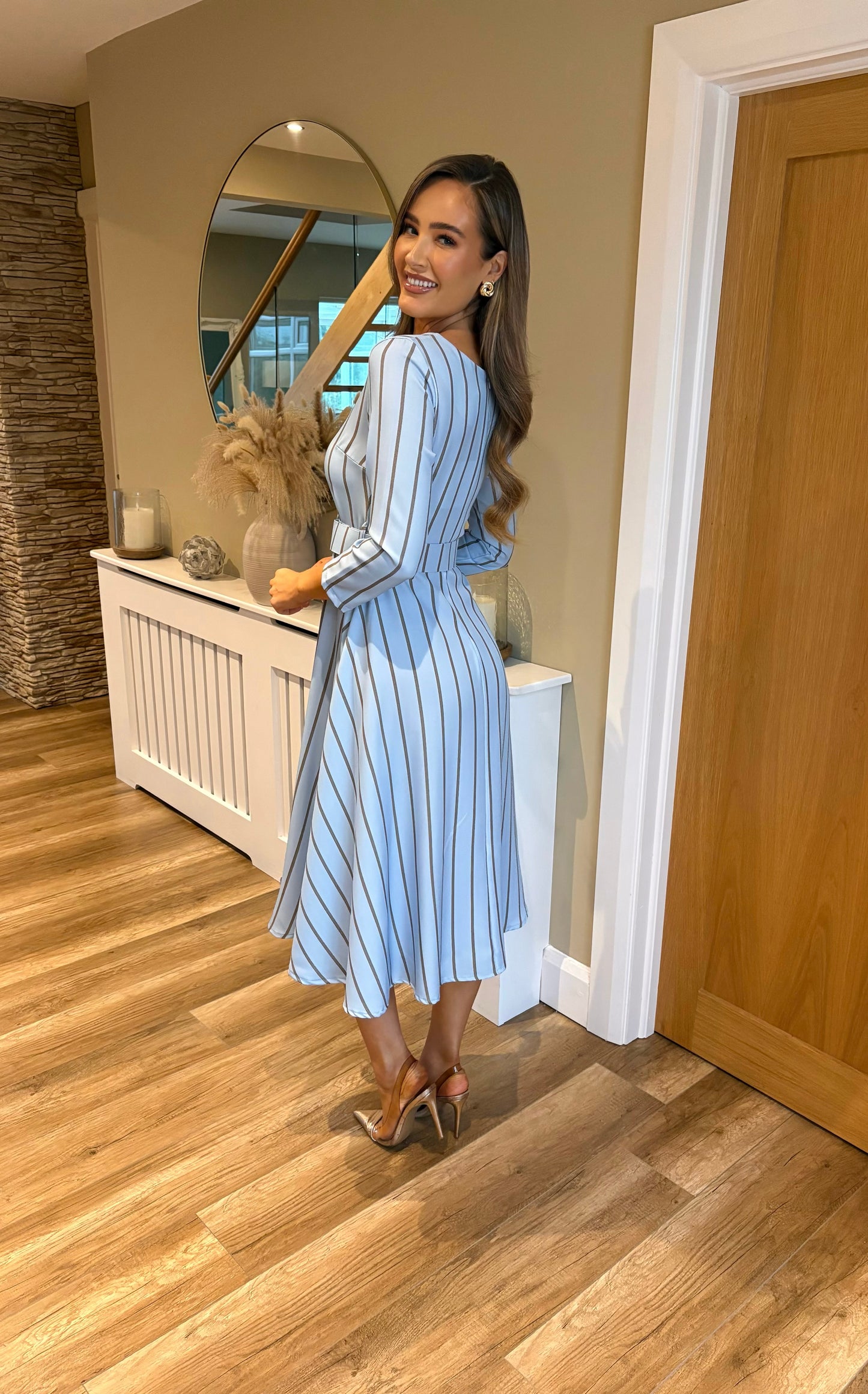 Sereena Striped Dress Blue