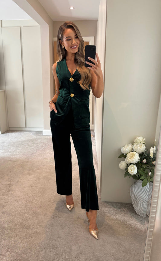 Nelly Velvet Two Piece Green