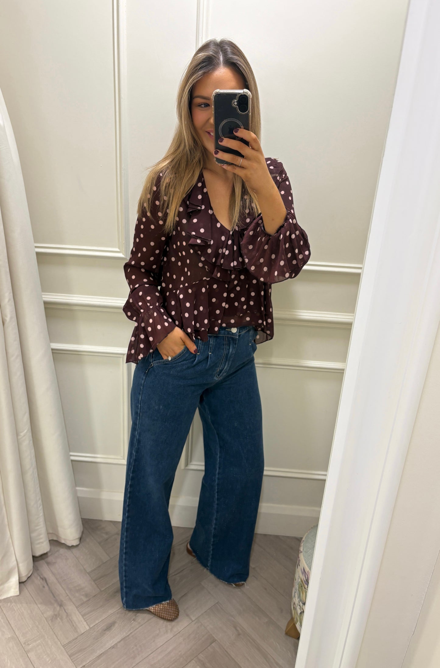 Amara Polka Dot Top Wine