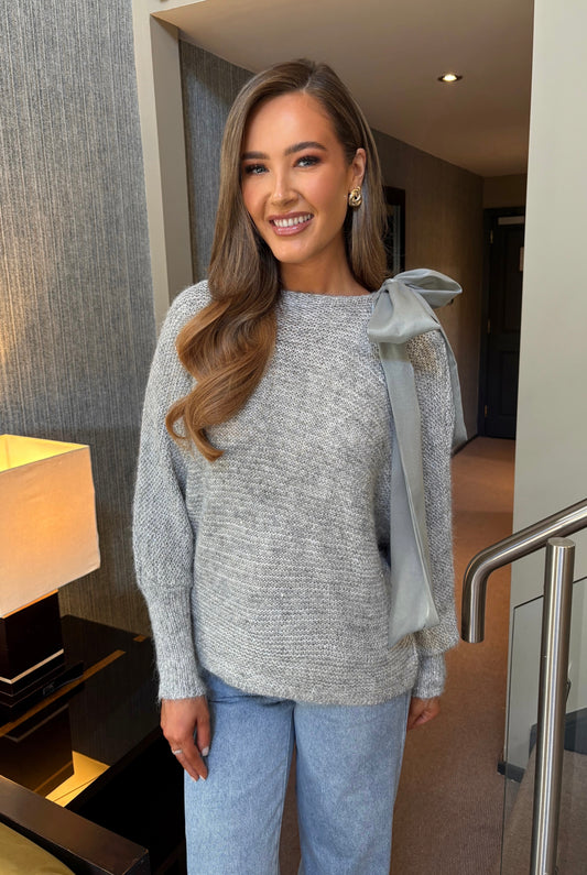 Baila Bow Knit Grey