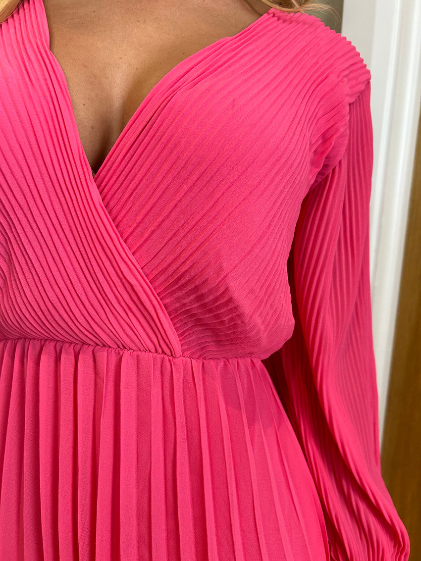 Mel Pleated Dress Pink
