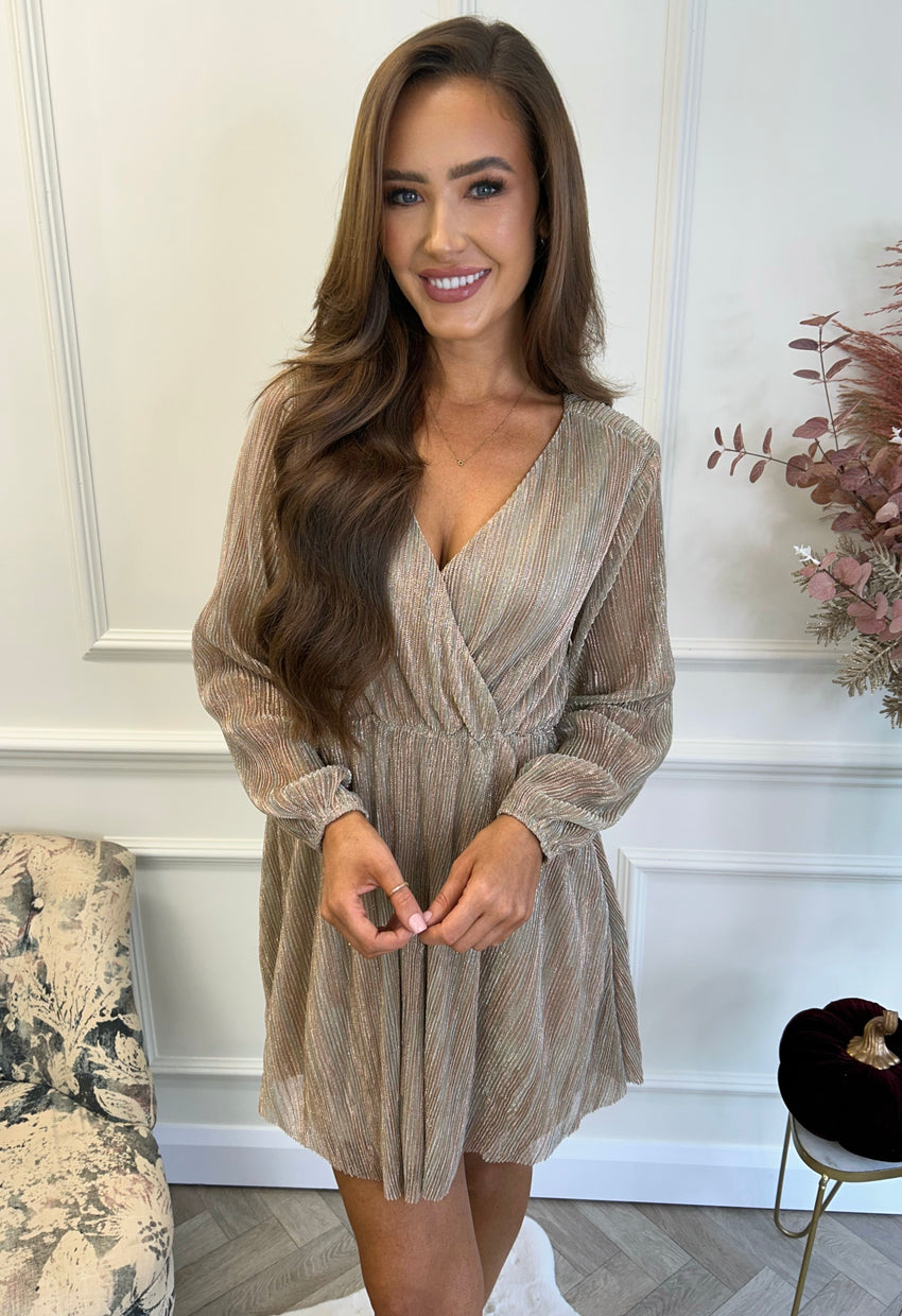 Cleo Sparkle Dress Gold