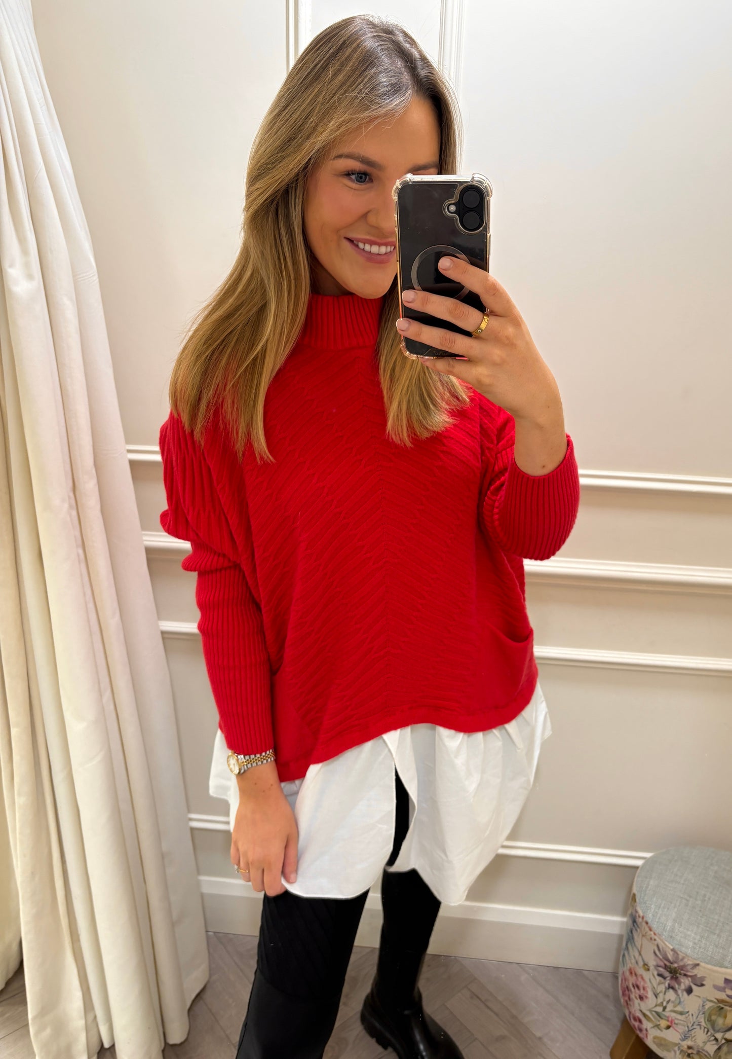 Bara Knit Red