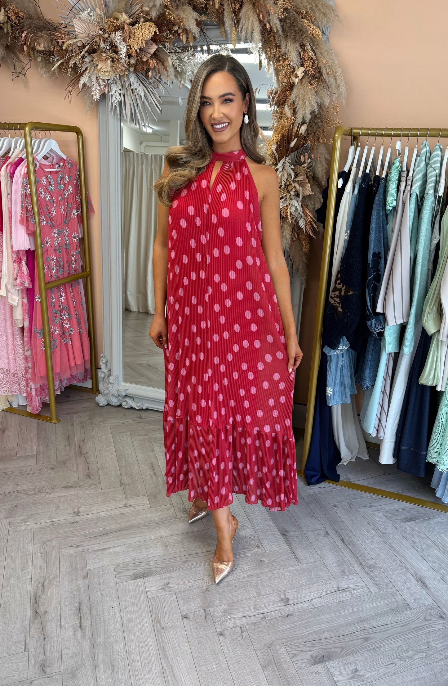 Dottie Polka Dot Dress Red