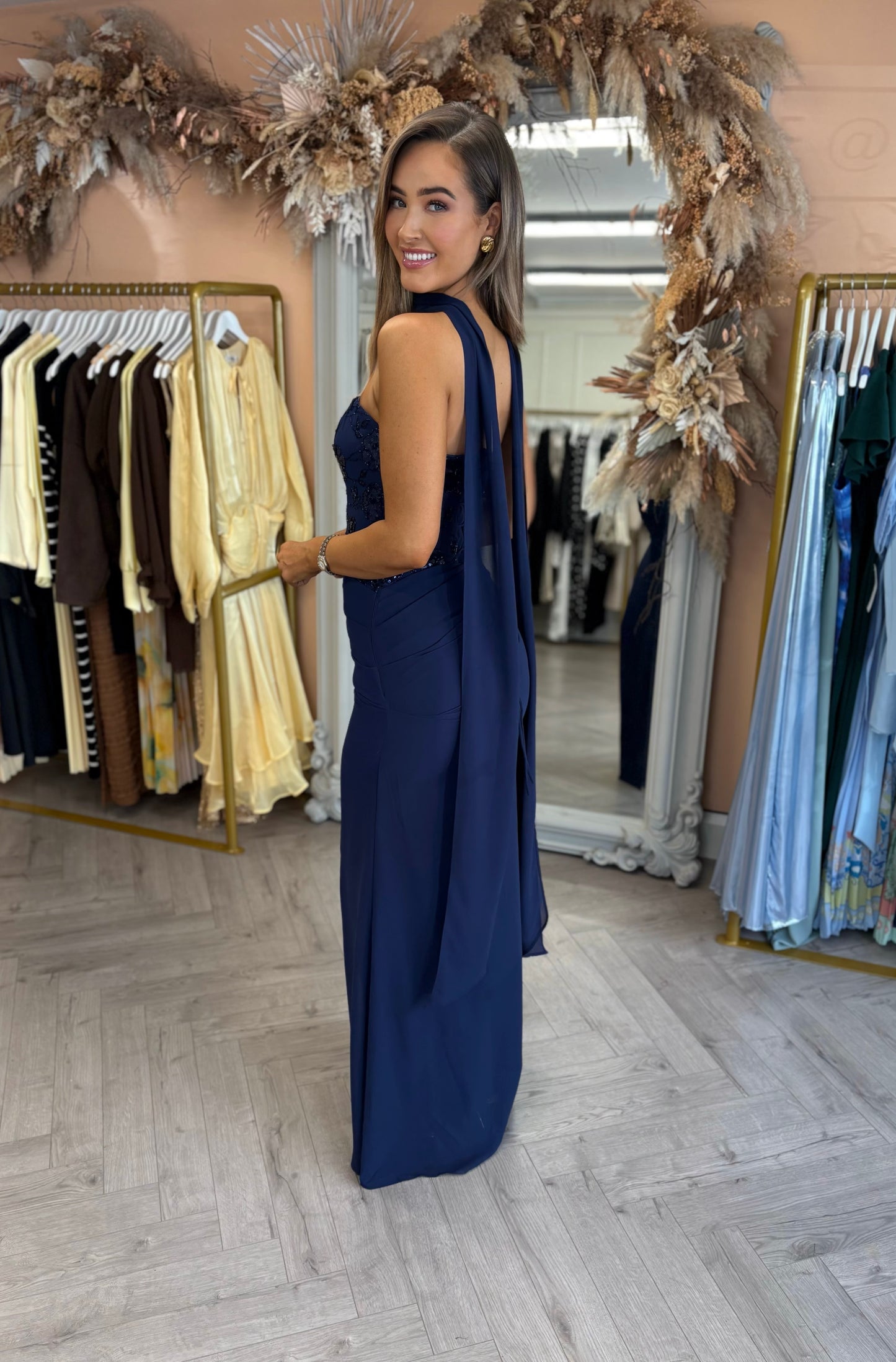 Lottie Embellished Dress Navy