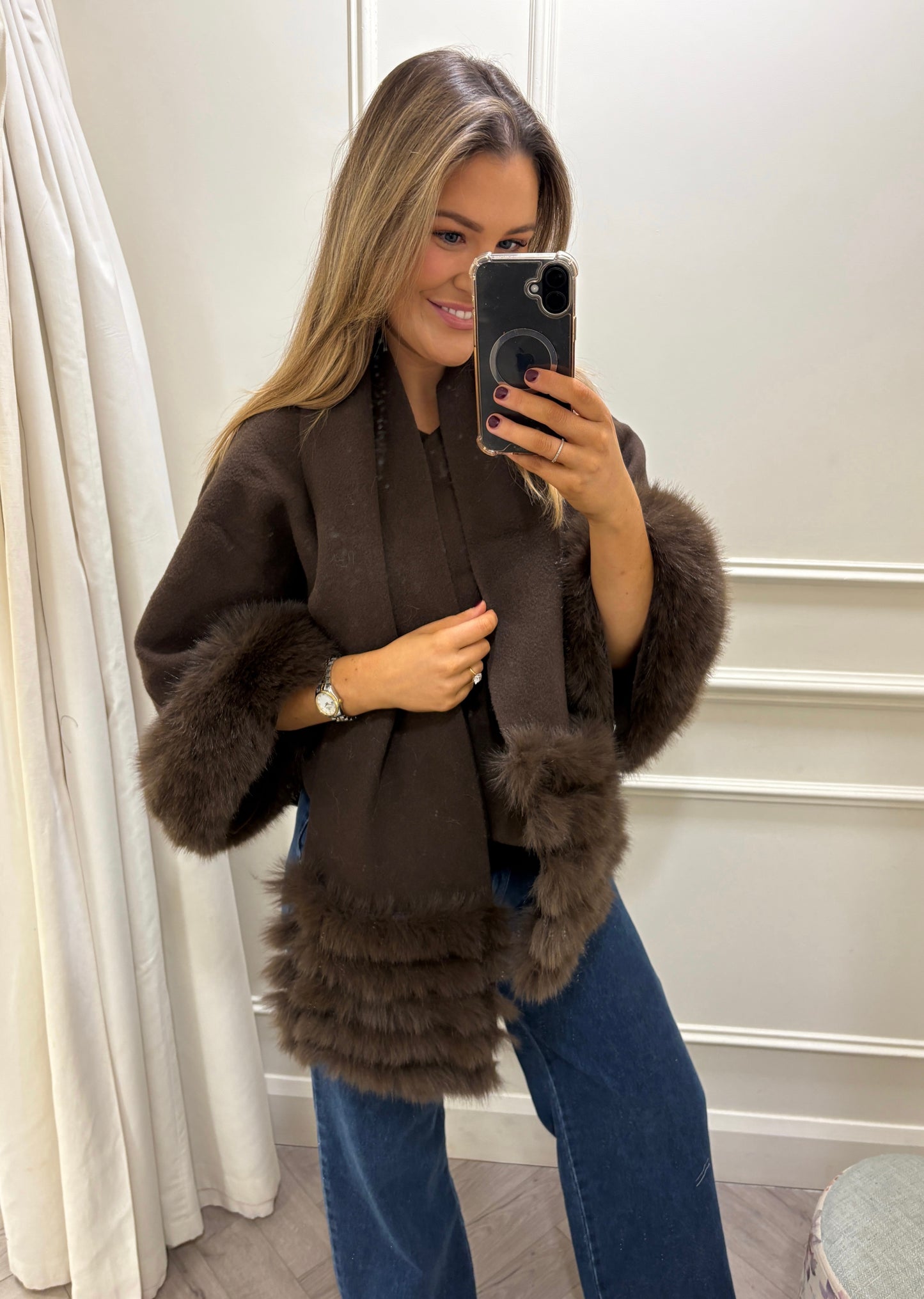 Rani Soft Knit & Scarf Brown