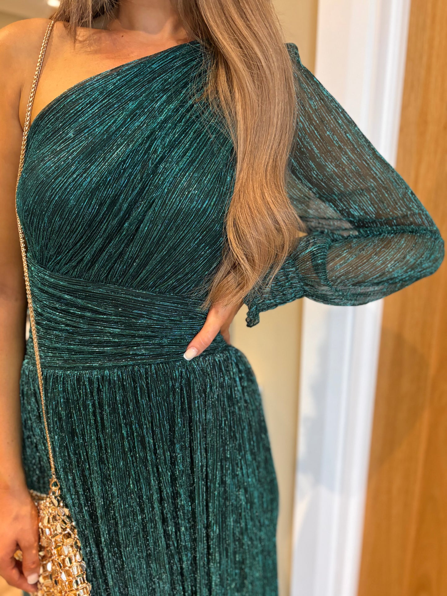 Tavira Shimmer Dress Turquoise