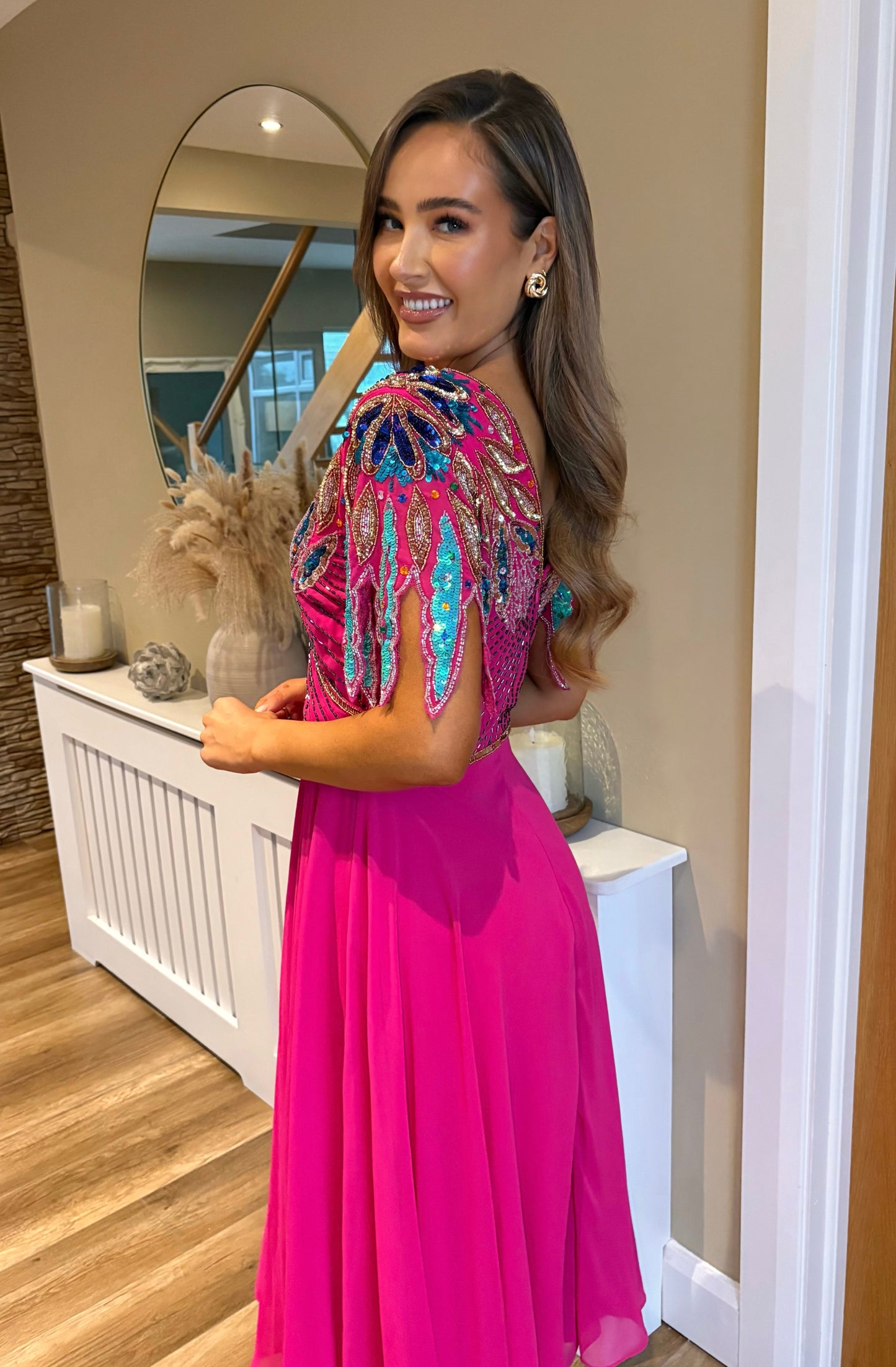 Alexis Embellished Dress Pink