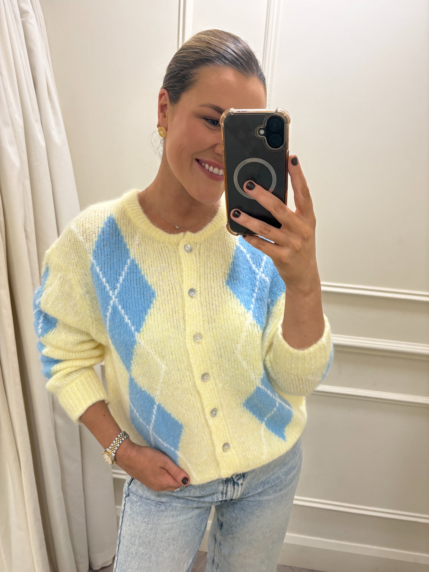 Vera Knit Lemon & Blue