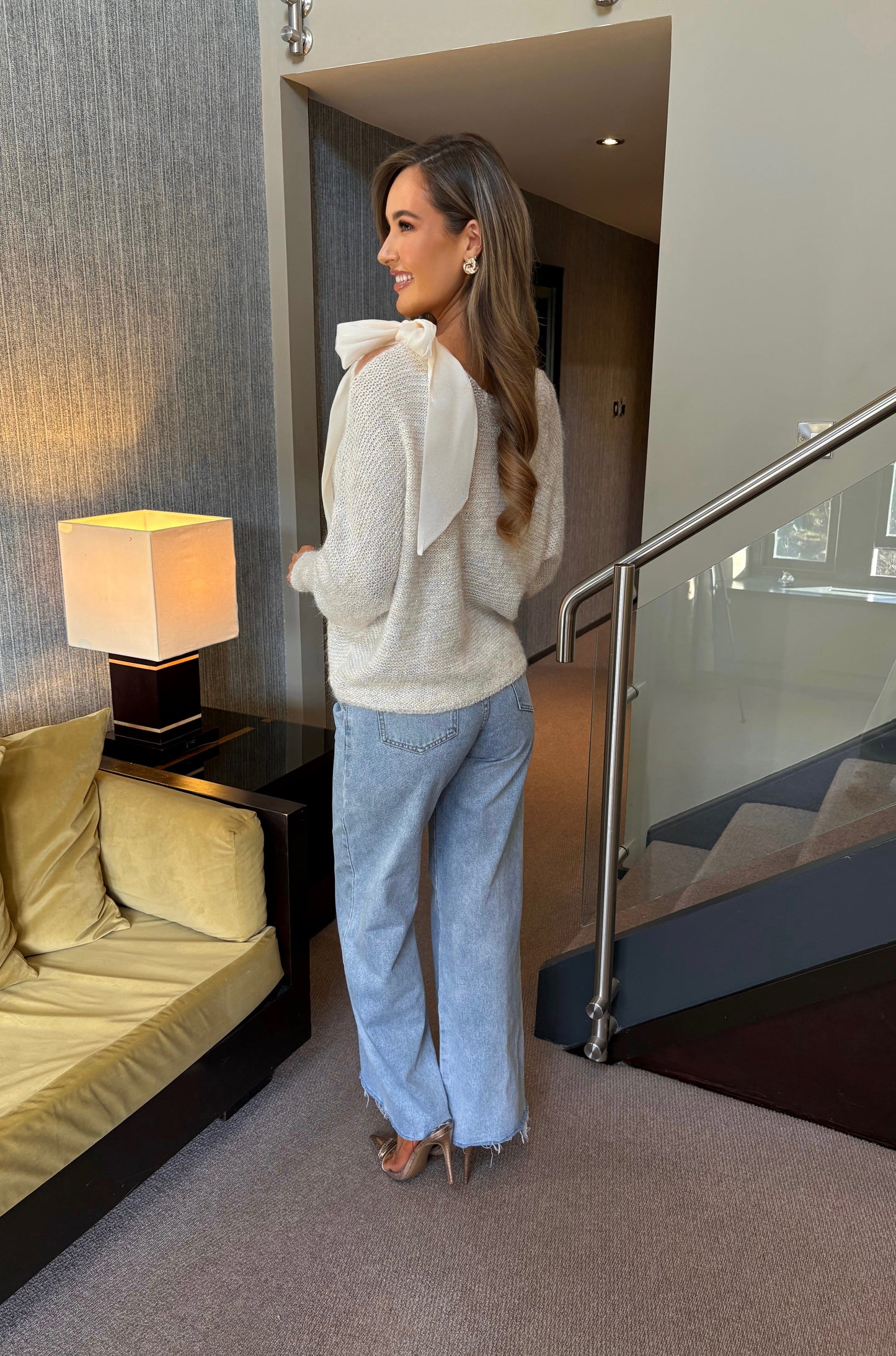 Baila Bow Knit Cream