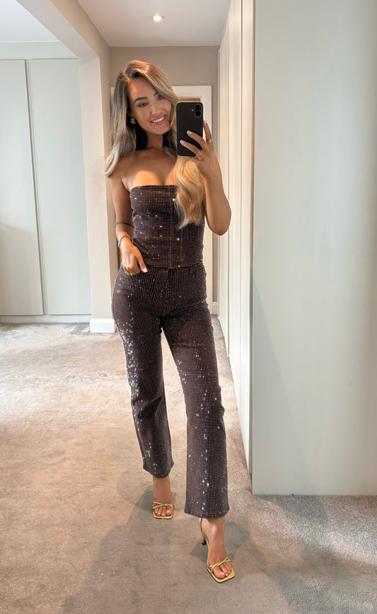 Sonny Embellished Jean Brown