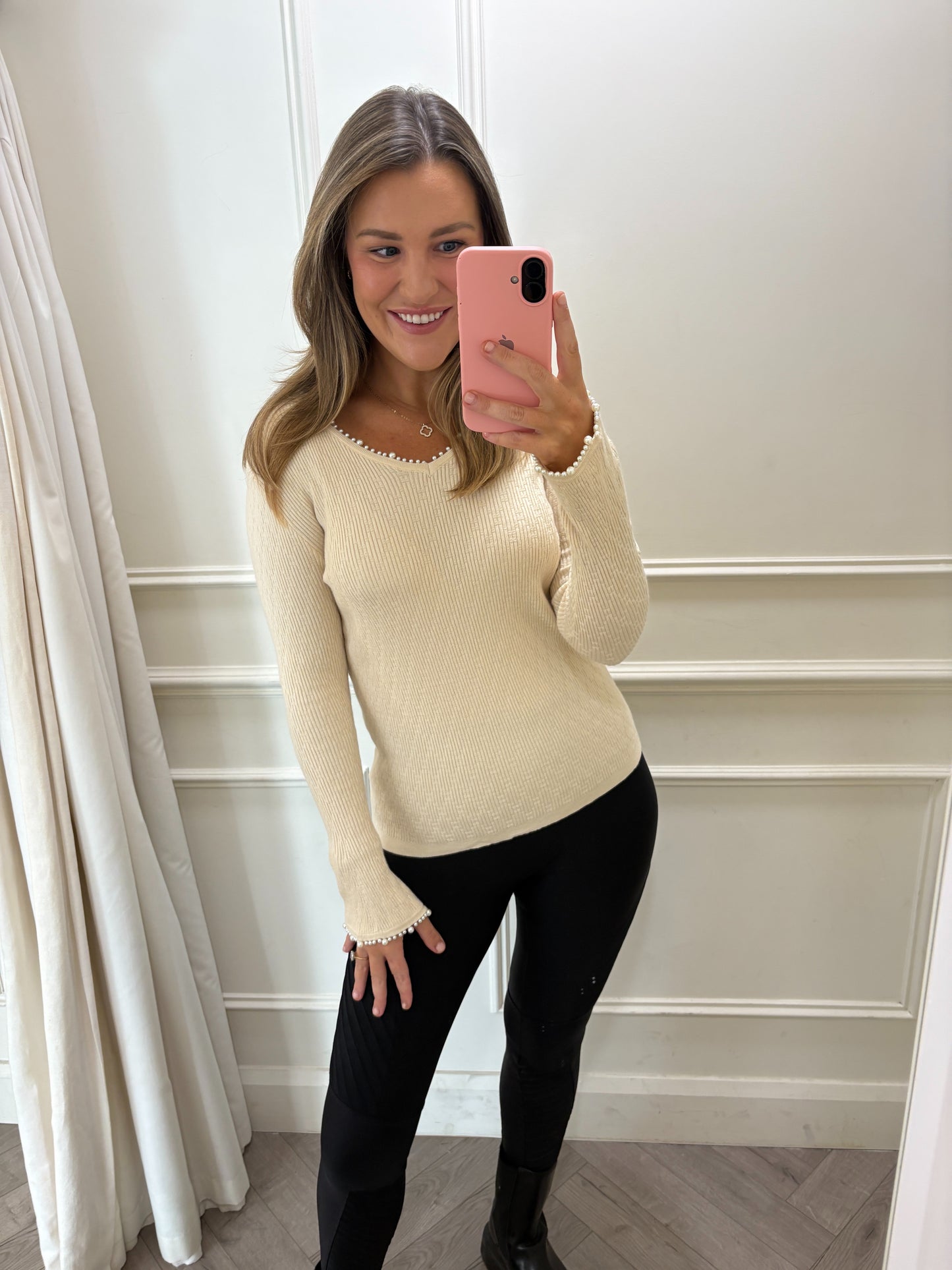 Lyla Pearl Knit Beige