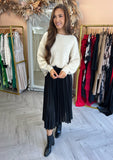 Alexandra Pleated Skirt Black