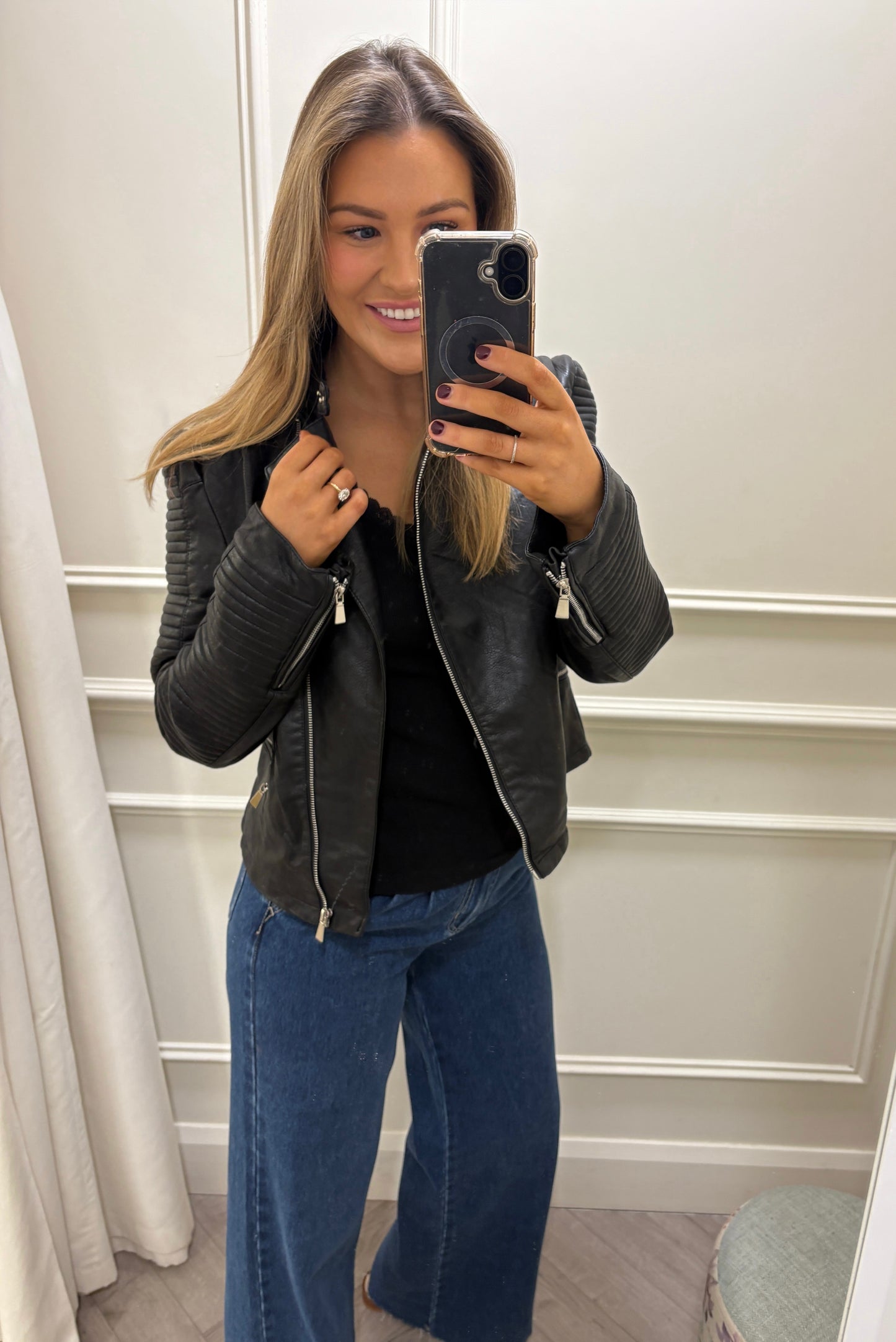 Freddie Faux Leather Jacket Black