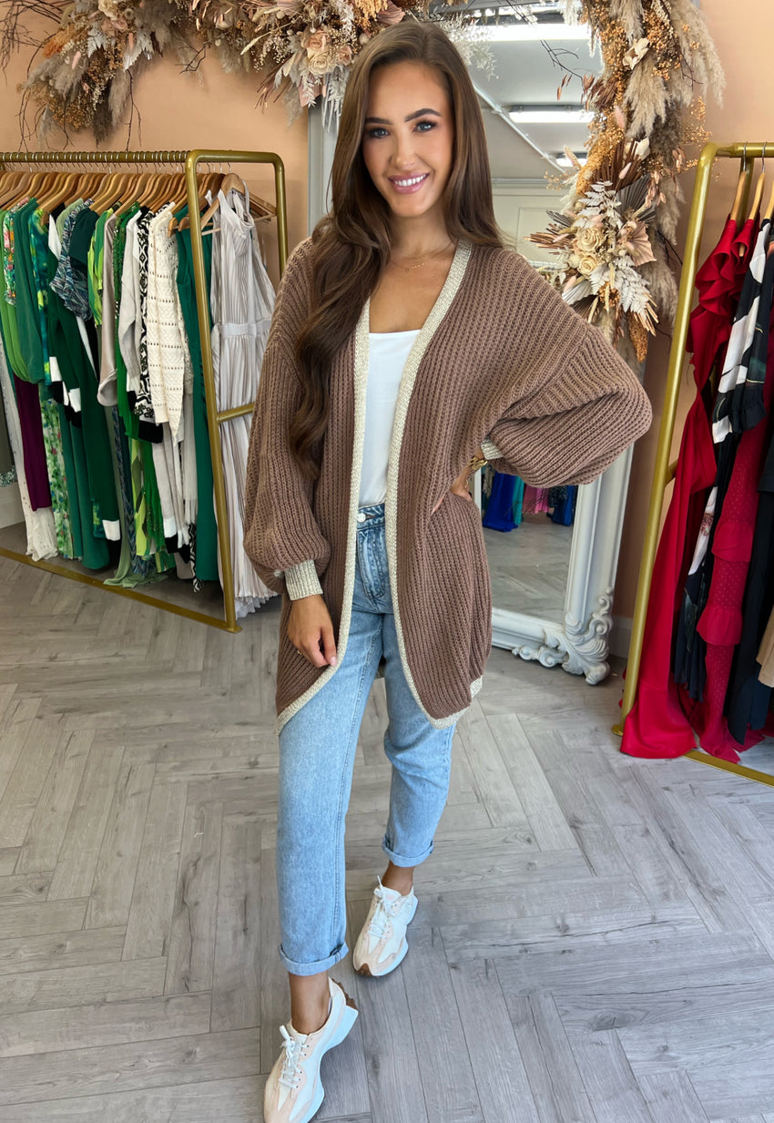 Faye Brown and Gold Cardigan