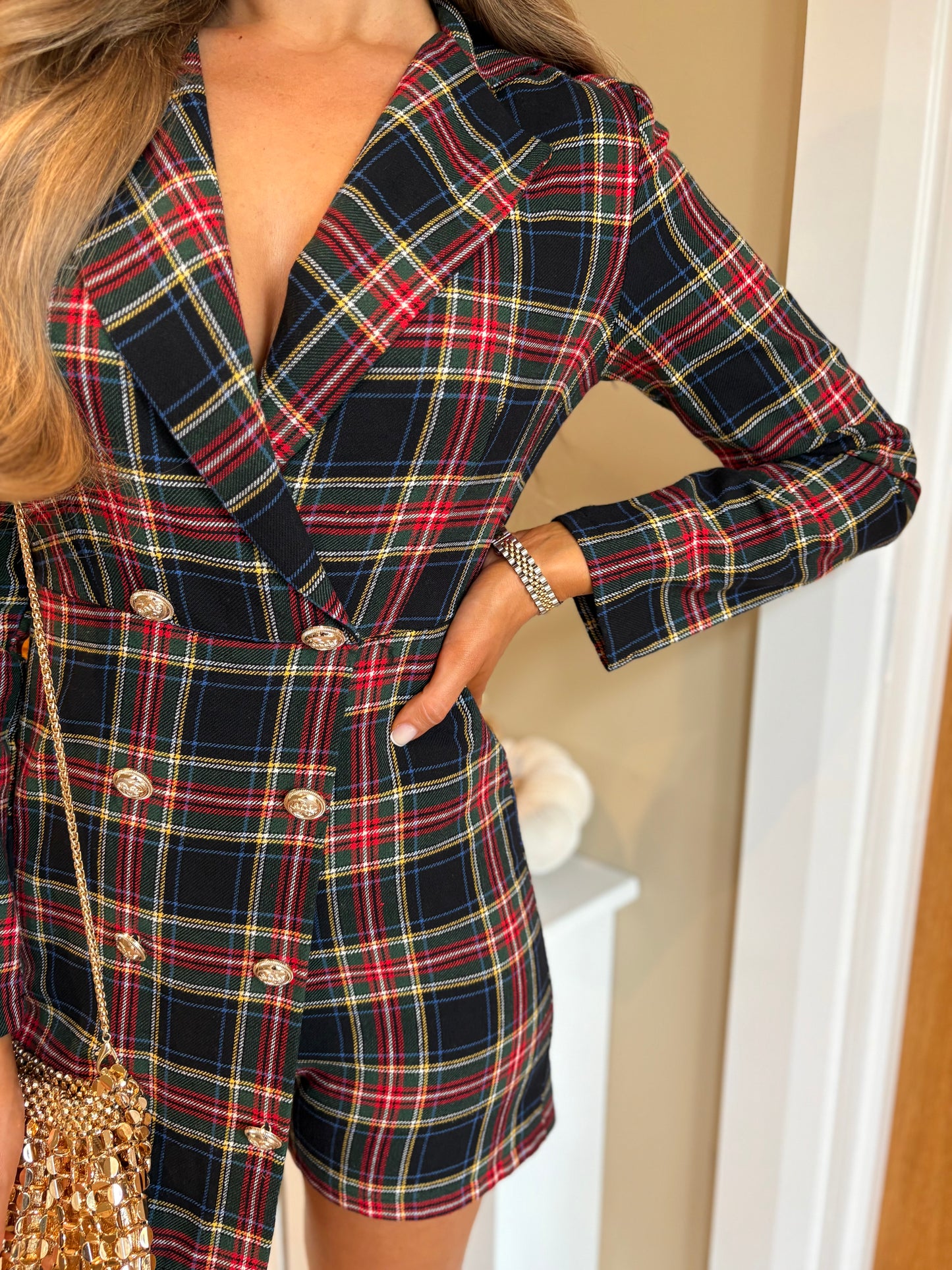 Talia Tartan Playsuit