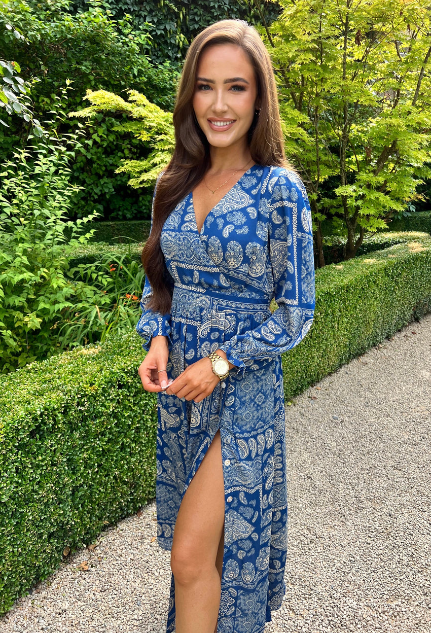 Sienna Paisley Dress Blue
