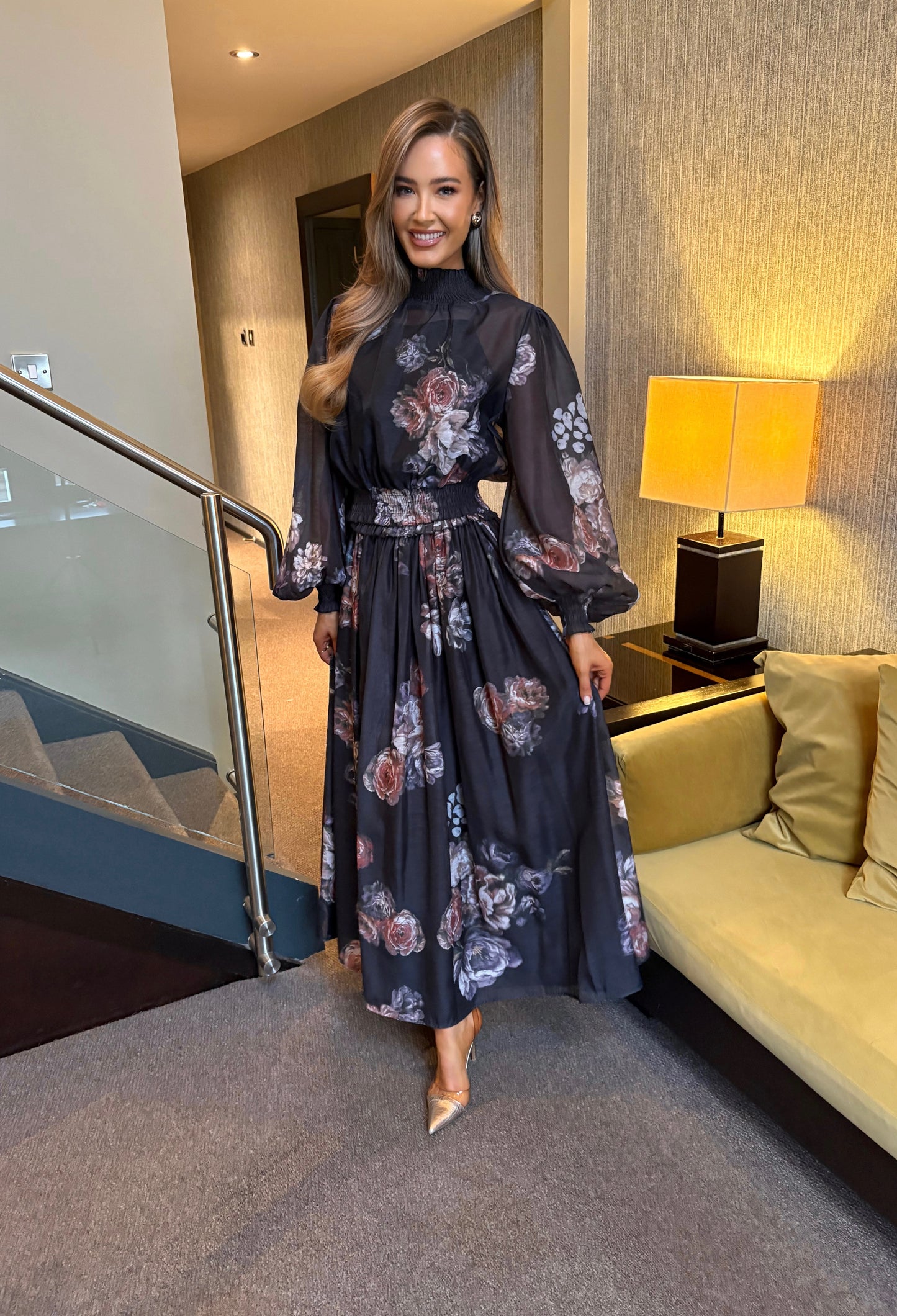 Rosalie Floral Two Piece Black